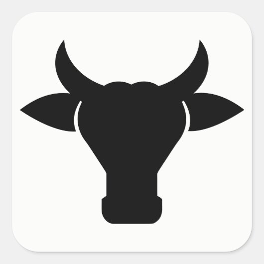 Silhouette Quadratischer Aufkleber (Vorderseite)