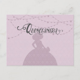 Silhouette Quinceanera aus Zuckerkulpturen und Sta Einladungspostkarte