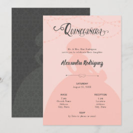 Silhouette Quinceanera Einladung