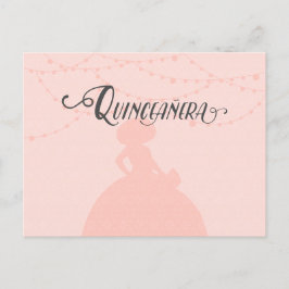 Silhouette Quinceanera Einladungspostkarte