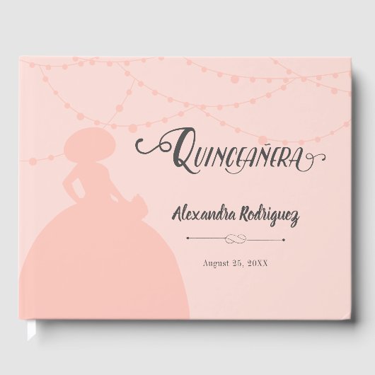 Silhouette Quinceanera Gästebuch (Vorderseite)