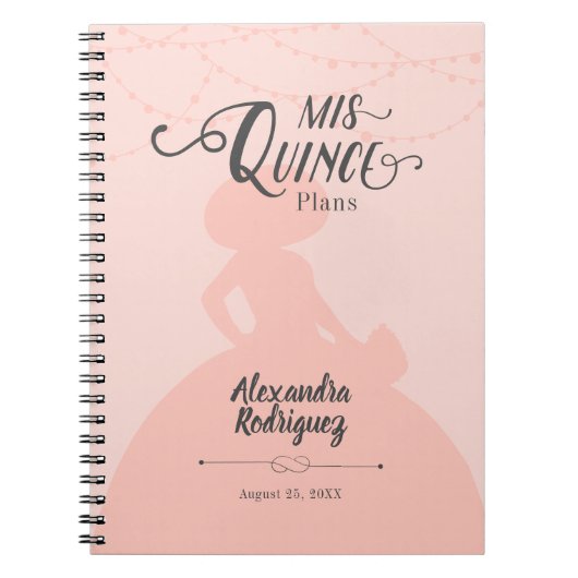 Silhouette Quinceanera Notizblock (Vorderseite)