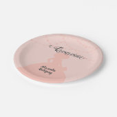 Silhouette Quinceanera Pappteller (Schrägansicht)