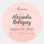 Silhouette Quinceanera Runder Aufkleber (Vorderseite)