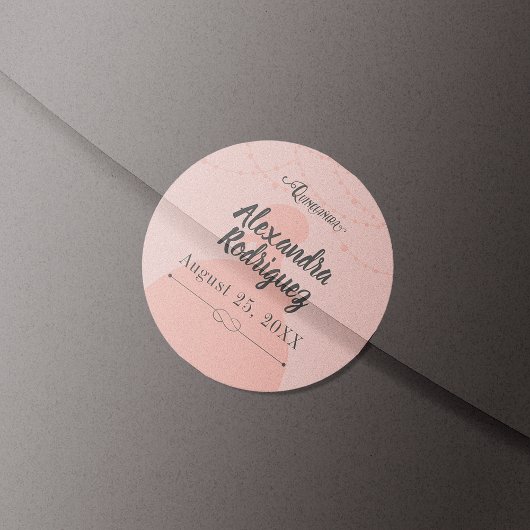 Silhouette Quinceanera Runder Aufkleber