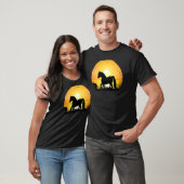 Silhouette Rasse Sunset Pferde T-Shirt (Unisex)