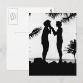 Silhouette rauchen, 1940er postkarte (Vorne/Hinten)