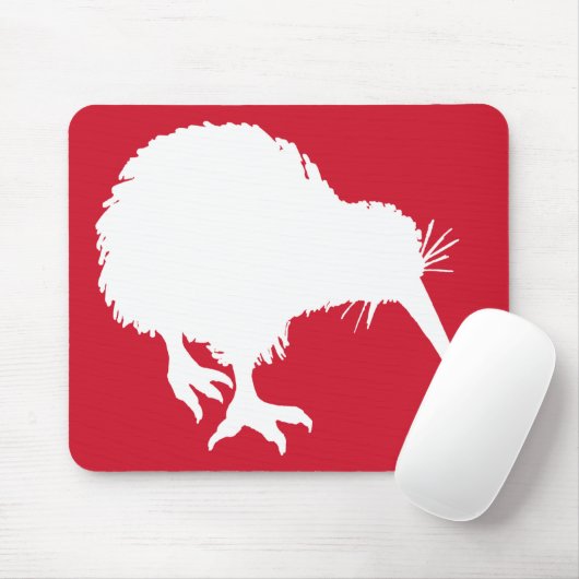 Silhouette Red and White Kiwi Mousepad (Mit Mouse)