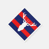 Silhouette Red Navy Blue Stripes Serviette (Ecke)