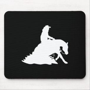 Silhouette Reining Horse Show Rider Cowboy Horseba Mousepad
