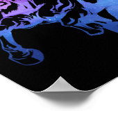 Silhouette Reiten G Poster (Ecke)