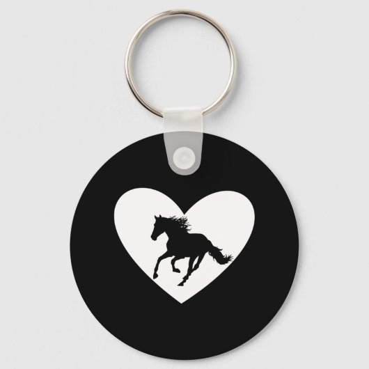 Silhouette Reiten Schlüsselanhänger (Vorderseite)