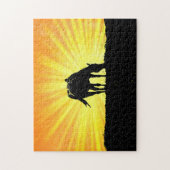 Silhouette Reiten und Sonnenbaden Puzzle (Vertikal)