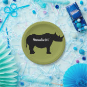 Silhouette Rhinoceros Pappteller (Party)