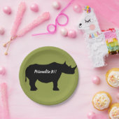 Silhouette Rhinoceros Pappteller (Party)