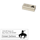 Silhouette Rodeo Bucking Horse Rücksendeadresse Gummistempel (Stempel)
