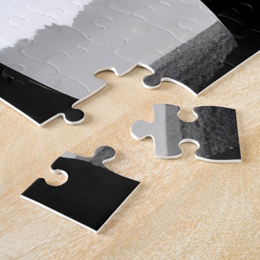 Silhouette Romantische Coupé Embrace unter Bäumen Puzzle (Seite)