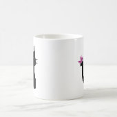 Silhouette Rosa Schmetterling Kaffeetasse (Mittel)