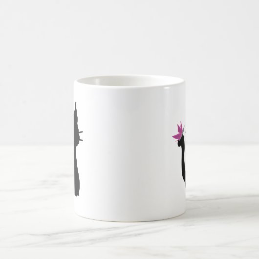 Silhouette Rosa Schmetterling Kaffeetasse (Mittel)