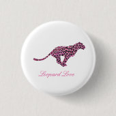 Silhouette Rosa und Schwarzer Leopard Button (Vorderseite)