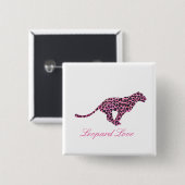 Silhouette Rosa und Schwarzer Leopard Button (Vorne & Hinten)