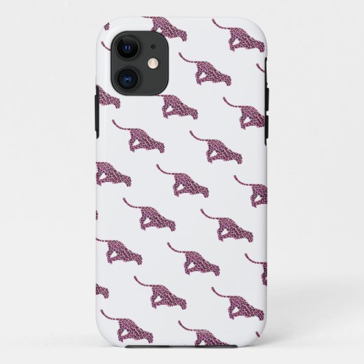 Silhouette Rosa und Schwarzer Leopard Case-Mate iPhone Hülle (Rückseite)
