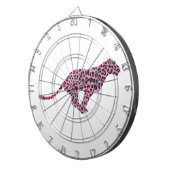 Silhouette Rosa und Schwarzer Leopard Dartscheibe (Vorderseite rechts)