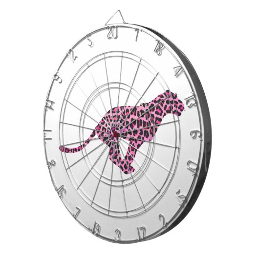 Silhouette Rosa und Schwarzer Leopard Dartscheibe (Vorderseite rechts)