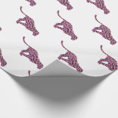 Silhouette Rosa und Schwarzer Leopard Geschenkpapier (Ecke)