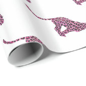 Silhouette Rosa und Schwarzer Leopard Geschenkpapier (Rolleneckpunkt)