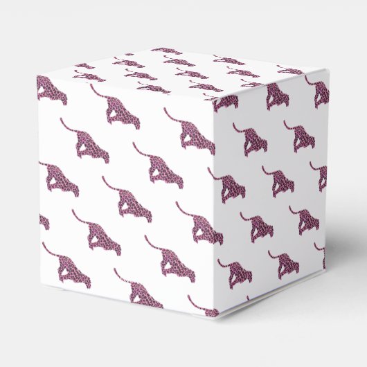 Silhouette Rosa und Schwarzer Leopard Geschenkschachtel (Rückseite)