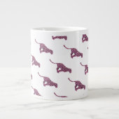 Silhouette Rosa und Schwarzer Leopard Jumbo-Tasse (Vorderseite)