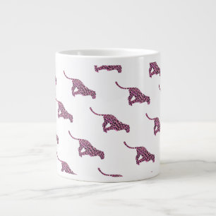 Silhouette Rosa und Schwarzer Leopard Jumbo-Tasse