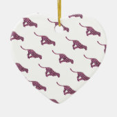 Silhouette Rosa und Schwarzer Leopard Keramikornament (Vorne)