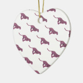 Silhouette Rosa und Schwarzer Leopard Keramikornament (Links)