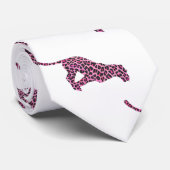 Silhouette Rosa und Schwarzer Leopard Krawatte (Gerollt)
