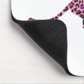 Silhouette Rosa und Schwarzer Leopard Mousepad (Ecke)