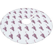 Silhouette Rosa und Schwarzer Leopard Polyester Weihnachtsbaumdecke (Schrägansicht)