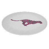 Silhouette Rosa und Schwarzer Leopard Schneidebrett (Ecke)