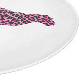 Silhouette Rosa und Schwarzer Leopard Schneidebrett (Ecke)