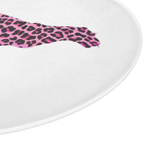 Silhouette Rosa und Schwarzer Leopard Schneidebrett (Ecke)