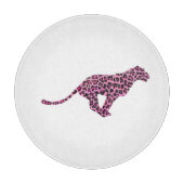 Silhouette Rosa und Schwarzer Leopard Schneidebrett (Vorderseite)