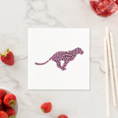 Silhouette Rosa und Schwarzer Leopard Serviette (Beispiel)