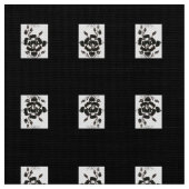Silhouette Rose Schwarz auf Baumwolle Poly Fabric  Stoff (Nahaufnahme)