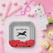 Silhouette Rote Rosen Derby Party Pappteller (Party)