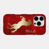 Silhouette Rotes Pferd iPhone Hülle (Rückseite (Horizontal))