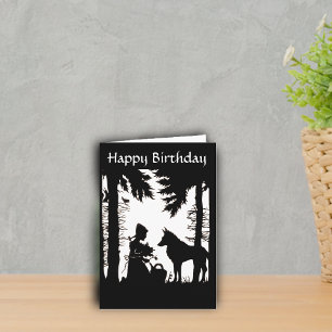 Silhouette Rotkäppchen Wolf Wälder Geburtstag Karte