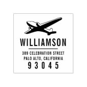 Silhouette | Rücksendeadresse von Familiennamen Gummistempel (Prägung)