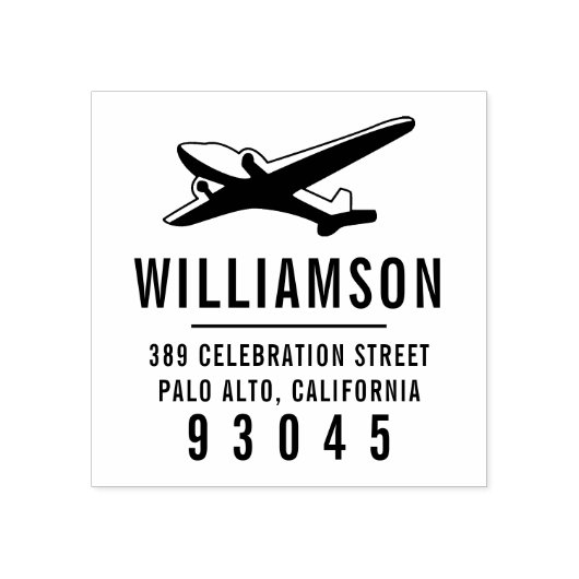 Silhouette | Rücksendeadresse von Familiennamen Gummistempel (Prägung)