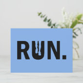 Silhouette-Run für den Runner-Marathon Einladung (Stehend Vorderseite)